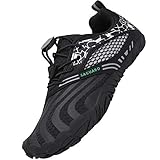 SAGUARO Barfussschuhe Jungen Mädchen Traillaufschuhe Kinder Minimalistische Leicht Weich Fitnessschuhe Gymnastikschuhe Sommer Wanderschuhe Sportschuhe Outdoor, Schwarz 34