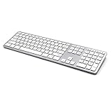 PLXX Tastatur Maus Set, Drahtlose Tastatur, Multi-geräte-Bluetooth-WLAN-wiederaufladbare Tastatur Für Laptop/Pc/Smartphone/Tablet/Windows, Uk-Layout(Color:Weiß)