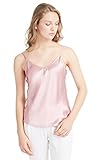 LilySilk Basic Damen Seiden-Camisole 100 reine Maulbeerseide Tank Tops & Damen Cami Top mit weichem Satin - Pink - X