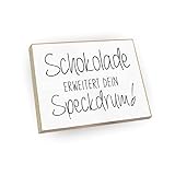 - Kühlschrankmagnet mit Spruch | Handmade aus Buchenholz als tolle Geschenkidee | (Schokolade erweitert Dein Speckdrum)