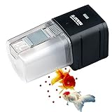 Futterautomat für Aquarienfische, JasCherry Fischfutterautomat, Aquarium Futterspender für Urlaub & Wochenende, Feuchtigkeitsbeständiger Trichter, EIN-Tasten Schalter Manueller M