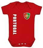 Portugal Baby Body Strampler EM EM T-Shirt R Trikot Look No.7 (6-12 Monate)