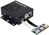 Bicool Waveshare CM4-IO-BASE-BOX-B Kit + USB HDMI Adapter für Raspberry Pi Computer-Modul 4, Onboard CSI/DSI/RTC/FAN/HDMI/RJ45 Anschlüsse (10 Stück)