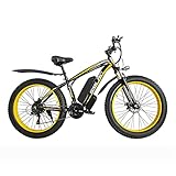 TAOCI Elektrofahrrad für Erwachsene 1000W, 26' 4.0 Fat Tire E-Bike, E-MTB Fahrrad, 48V 15Ah Abnehmbarer Lithium Akku,21-Gang Getriebe, Elektrisches Mountainbike, Offroad E-Bik
