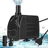 Flintronic Aquariumpumpe, 800L/H 16W Mini Wasserpumpen, Aquarium Pumpe mit 2 Düsen, 1.4M Kabel , Brunnen Pumpe Widersteht Trockenes, Keine Geräusch brunnenpumpe für Teich Brunnen, Statuen,