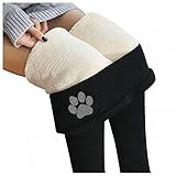 Modaworld Thermo Leggings Damen, Winter Warme Leggings Plush Futter Fleece Gefütterte Hose Winter Warm Blickdichte Legg