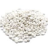 Dekorative Steine Unpolierte weiße Kieselsteine, Bohnenkieselsteine ​​für Pflanzen, Gärten, Fischtank Kies Dekor, Landschaftsgestaltung, saftiges Terrarium, 100% Natursteinkieselde Dekorative F