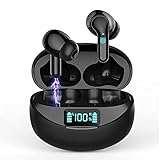 Kopfhörer Kabellos, Doubc Bluetooth Kopfhörer In Ear, 32 Std Spielzeit mit Mikrofon, Wireless Ohrhörer Sport mit HiFi Stereo Sound, Ladeetui mit LED Anzeige, IP7 Wasserdicht Schwarz, Für Sport Arb