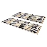 Lattenroste 28 42 Latten 7 Zonen 2er Pack Massiver Buchenholzrahmen Birkenholzleisten für Erwachsene Kinder 42 Latten 70x200