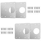 4 Stück Schrankscharnier-Reparaturhalterungen, Scharnier-Reparaturplatte mit 24 Schrauben, Schrankscharnier-Rep