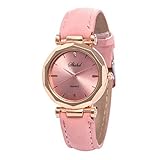 Dorical Damen Luxury Uhr Analog Quarz mit Armband,Crystal Wristwatch(Rosa,One Size)