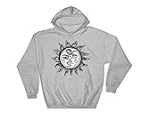 Pickleball Players Clothing Men Women Sun Drawing Face Illustrations Hoodie Sweatshirt Jumper Pullover 3914 Grey-M