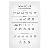 artboxONE Poster 30x20 cm Typografie Laundry Guide - Bild wäschereiführer eleg