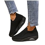 LLDG Damen Sneaker Casual Sportschuhe Plattform Keilabsatz Turnschuhe Outdoor Sportschuhe Laufschuhe Bequeme Schlupfschuhe Leicht Atmungsaktive Wanderschuhe Trainers W