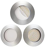 Scandinavian home 3er Set LED Einbaustrahler 60mm - 70mm I Badezimmer geeignet I warmweiß 230V CRI 90 4,8W 450lm 3000K 68mm I Edelstahldesign mit Milchglas I LED Spot Deckeneinb