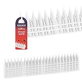 EXLECO Vogelabwehr aus Kunststoff 4,8 Meter, 12Pcs Taubenabwehr 3 Reihig Länger Vogel Spikes für Katze, Spatzen, Marder, Zaun, Fensterbank, Dach | Transp