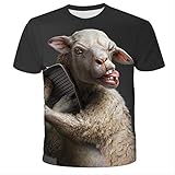 XRHDYF Herren 3D Druck T-Shirt Lustige Neuheit Tier Schwein Kuh Hund Orang-Utan Schaf Serie T-Shirt Männer Und Frauen 3D Gedrucktes T-Shirt Harajuku Style T-Shirt Sommer Top S