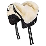 Werner Christ Fellsattel IBERICA Plus baumloser Lammfellsattel im spanischen Stil, Bare-Back-pad, Pferde-Sattel aus echtem Lammfell in Gr. Pony, Fell in N