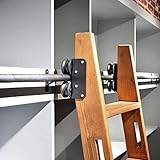 JHGJBJ Schiebetür Komplettset Leiter Mit Schienensplei Trittleiter Robust Schiebetür Laufschienen Treppenleiter Für Schiebetüren Mit Bodenführung Schwarz Schienen-Kit (Size : 300cm(9.8 ft) Track kit)