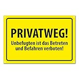 Hochwertiges Schild Aluminiumverbundplatte mit Anti Graffiti Lackierung ' PRIVATWEG' 200 x 300 mm rechteckig | Betreten verboten | Befahren Verboten | Hinweisschild aus Wetterfestem Alu / Dib