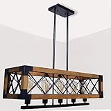 ZHQHYQHHX Retro Industrie Wind Loft Holz Kronleuchter Kreative Holzlampen Restaurant Wohnzimmer Beleuchtung Amerik