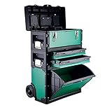 liangzishop Werkzeugbox/Werkzeugkasten Stapelbare Toolbox Rolling Mobile Organizer Fall mit Teleskop □ Griffgriff aufrechter Wagen mit Rädern und Schubladen Werkzeugschränke Werkzeugk