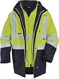 Vizwell Parka 5 in 1, Warnschutz, leuchtgelb/Marine (3XL)