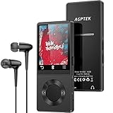 AGPTEK HiFi Bluetooth 4.0 16GB MP3 Player, Lossless Sound MP3 Player unterstützt 128GB Micro SD Speicherkarte, FM Radio, Aufnahme, M16SB (Verpackung MEHRWEG) Schw