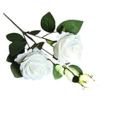 YSDSPTG Künstliche Blumen DIY Blumen Anordnung Zubehör Flanell Perle Rose Künstliche Blume Home Decoration Hochzeitsstrauß Freizeit, Haus & Garten (Color : White)