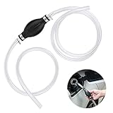 NAMIS 8mm Handpumpe Universal Hand Kraftstoffpumpe Umfüllpumpe Kraftstoff Wasser Diesel Benzin Abpumpen Absaugpumpe mit 2M Schüttelschlauch Notpumpe für Rasenmäher Kfz Garten Aquarium M