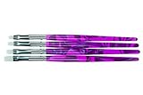 Pinselset 4 Nailart Pinsel für die Malerei auf Natur oder Kunstnägel professionelles Maniküre Set von Stius (Lila)