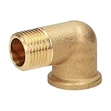 3/4” Messing Winkel 90 Grad, Innengewinde Aussengewinde, Verbindungsstück, Winkelstück, Fitting, MF