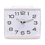 PROKING Wecker Analog, Wecker Ohne Ticken Analoger Wecker Retro mit Snooze Wecker mit Nachtlicht Großes Analoge Wecker Lautlos Ziffernblatt Analoger Quarzwecker, Lernwecker Wecker Schlafzimmer (Weiß)