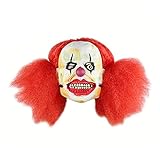 RVTYR Halloween-Maske rote große Zopf Clown-Maske Halloween Clown zurück in die Seele Horror Ghost lustige Latex-Kopfbedeckungsmaske Halloween-Dekoration Oni-Maske (Color : Orange, Size : One Size)