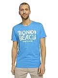 TOM TAILOR Herren 1025983 Print T-Shirt aus Bio-Baumwolle, 16028-Aquarius Turquoise, M