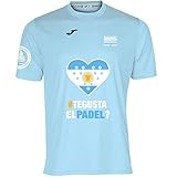 Barcelona Padel Tour | Herren Kurzarm-Technisches T-Shirt | Aus atmungsaktivem Micro-Mesh-Gewebe mit Love Paddle Heart und Argentinischer Flagge | Himmelblau XXL