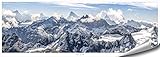 ARTBAY Berge Poster HD XXL - The Alps - Panorama Kunstdruck - 118,8 x 42 cm | Die Alpen, Schweiz | Natur Poster | Premium Q