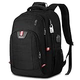 Rucksack Herren,Rucksack Schule Laptop Rucksack Schulrucksack Jungen Teenager mit 17.3 Zoll Laptopfach,Rucksack Arbeit Schultasche mit USB für Schule Reise Stadt Studium Universität,W