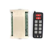 DC12V 24V 10 Kanäle Funkschalter Universal Empfänger Kabellos Fernbedienung Schalter Relais Modul für Garagentor, Licht, Elektrische Türfernbedienung Schrank kran motor ansteuern (dc24v)