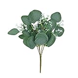 XIAOZSM Trockenblumen 5 stücke Künstliche Pflanzen Grün Eukalyptus Blätter DIY Bridal Bouquet Gefälschte Blumen für Haus Garten Party Hochzeit Blume Dekorationen Künstliche Blumen (Color : A)