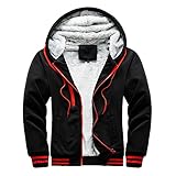 CCOOfhhc Herrenjacke Winterjacke Modern Sweatjacke Herren Mit Kapuze Gefüttert Plüschjacke Teddy Winter Große Größe Übergangsjacken Plüschmantel Jacke Sportjacke Outdoor Fleecejacken Kapuzenjack