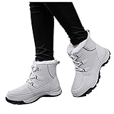 Briskorry Schneestiefel Damen Wasserdicht Flache Winterstiefel Warm Gefüttert Stiefel Winterschuhe Für Frauen Plus Größe Winterstiefel gefütterte Schneestiefel Trekkingschuhe Outdoor Stiefel S