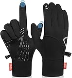 Winter Warme Handschuhe Herren Damen Touchscreen Winddichte Winterhandschuhe Fahrrad Handschuhe Liner Sporthandschuhe Laufhandschuhe Fahrradhandschuhe Elastisch Atmungsak