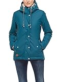 Ragwear Marge Damen Frauen Jacke,Übergangsjacke mit Kapuze,wasserdicht,bequem,Regular Fit,Blau,M