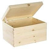 LAUBLUST Holzkiste mit Deckel - 40x30x24cm, Natur, FSC® - Aufbewahrungskiste | Erinnerungsbox | Bastel- & Geschenkk