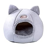Fannyfuny Katzenhöhle für Katzen, Kitten, kleine Hunde & Welpen, Haustier Nest Entfernbar Katzenhaus Soft Hundehöhle Katzenhöhle Winter Warm Pet Nest Hundebett Katzenbett Haustier Schlafsack I