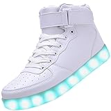 Padgene Damen Herren LED leuchtet Turnschuhe High Top Blinken Trainer USB Ladekabel Spitze bis Paare S