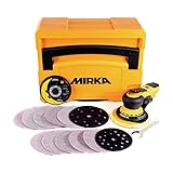 MIRKA DEROS 5650CV / Exzenter-Schleifer Schleifmaschine mit Zentral-Absaugung, 2 Schleifteller und Klett im Case / für Ø 125mm & Ø 150mm Schleifpapier / 5,0mm Hub / MID5650202C