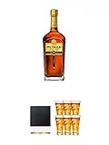 Metaxa 12* Sterne 12 Jahre alt 0,7 Liter + Schiefer Glasuntersetzer eckig ca. 9,5 cm Durchmesser + Metaxa Spyro 6 x Gläser mit Eichstrich 2cl und 4