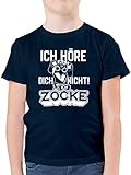 Up to Date Kind - Ich höre Dich Nicht ich zocke Controller Hand - 140 (9/11 Jahre) - Dunkelblau - 140 Jungen - F130K - Kinder Tshirts und T-Shirt für Jung